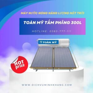 Máy nước nóng mặt trời Toàn Mỹ tấm phẳng 300l