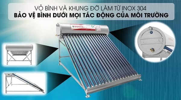 Máy năng lượng Sơn Hà Gold Nano Máy nước nóng năng lượng mặt trời Sơn Hà Gold Nano