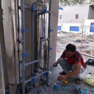 Lọc nước phèn cột Inox 304 - Mặt bích trên dưới | Van tay Loc nuoc phen 3