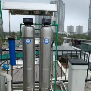 Bộ 2 cột lọc nước giếng inox 304 van tự động xúc xả - Auto van Bộ Lọc Nước Phèn