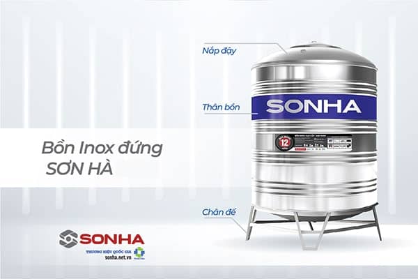 Bồn nước Inox 304 Sơn Hà Dạng Đứng Bồn nước Inox 304 Sơn Hà Dạng Đứng