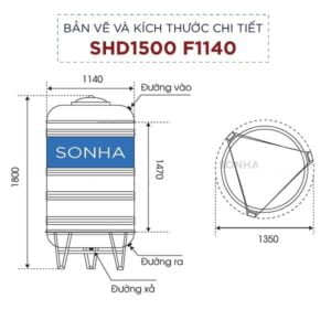 Bồn nước Inox 304 Sơn Hà Dạng Đứng - Báo Giá Mới Nhất son ha 1500L