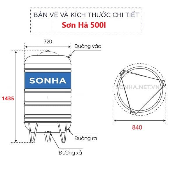 Bồn nước Inox 304 Sơn Hà Dạng Đứng Bồn nước Inox 304 Sơn Hà Dạng Đứng