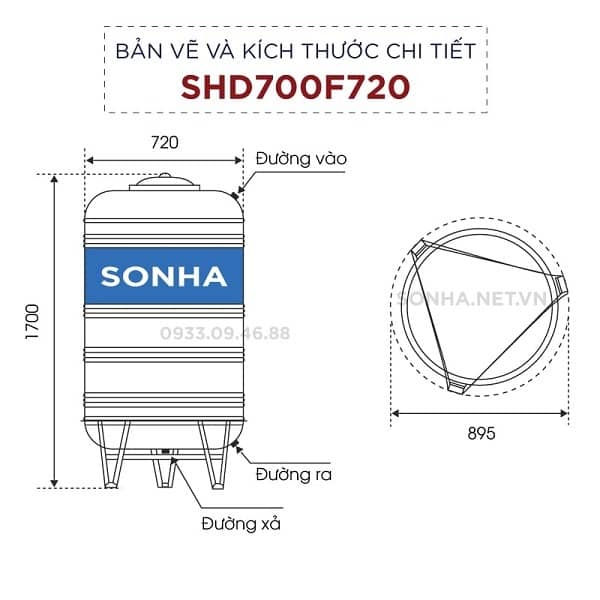 Bồn nước Inox 304 Sơn Hà Dạng Đứng Bồn nước Inox 304 Sơn Hà Dạng Đứng