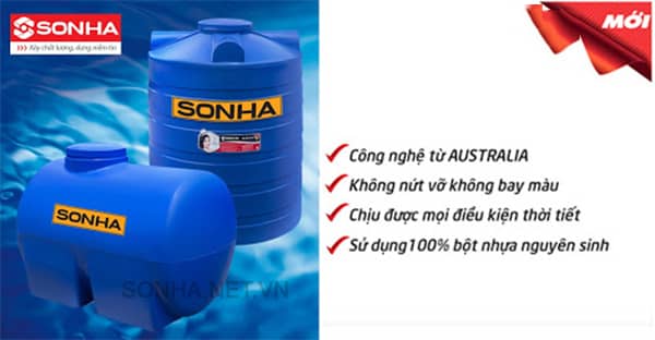 Bồn Nước Nhựa Nằm Ngang Sơn Hà Bồn Nước Nhựa Nằm Ngang Sơn Hà