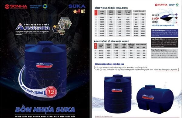 Bồn nước nhựa SUKA -Bồn Nhựa Giá Rẻ