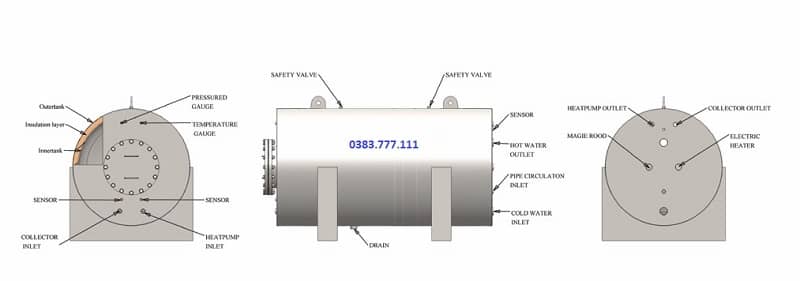 Bồn bảo ôn nước nóng 5000L Bồn bảo ôn nước nóng 5000L